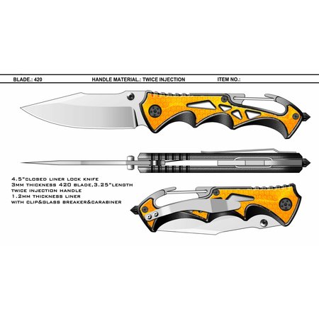 CATERPILLAR 7-3/4-in. FOLDING KNIFE WITH GLASS BREAK 980524